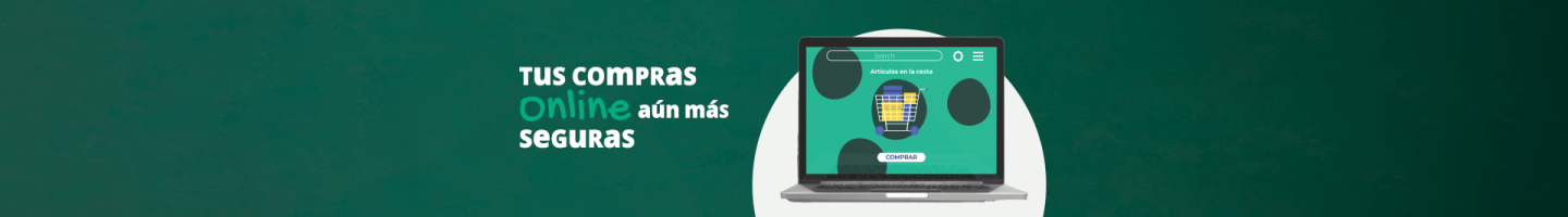 PSD2 - Tus compras online más seguras - Portátil con carrito de la compra online PSD2 - Tus compras online más seguras - Portátil con carrito de la compra online